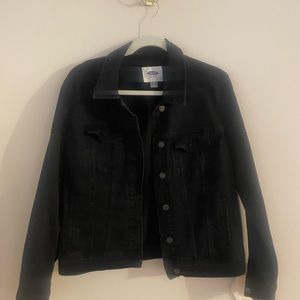 Old Navy Black Denim Buttoned Jacket